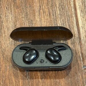 Black Wireless Earbuds with Charging Case - Excellent Condition